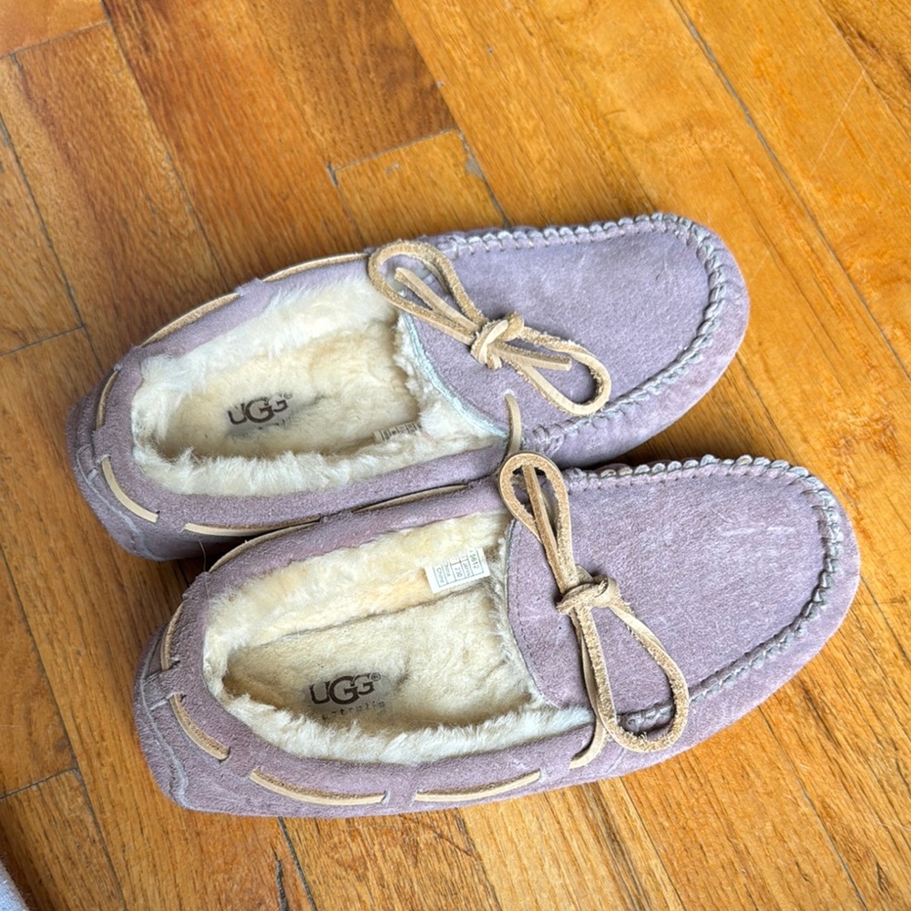 UGG Purple Suede Moccasin Slippers